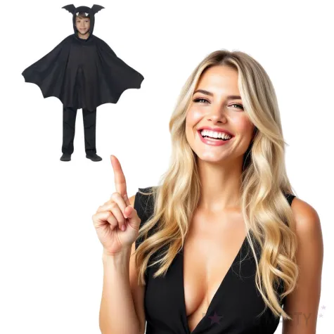 stroj dla dzieci peleryna nietoperz smiffys rozm 130 140 cm