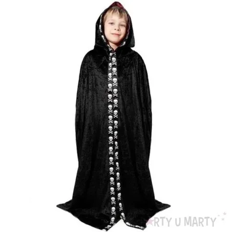 stroj dla dzieci peleryna w czaszki z kapturem 130 140