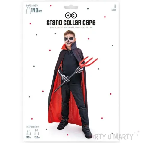 stroj dla dzieci peleryna wampir szkielet diabel czarno czerwona partypal rozm 164