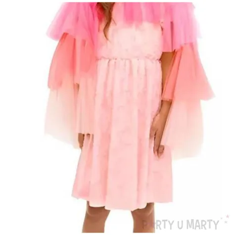 stroj dla dzieci peleryna wrozki rozowy partydeco rozm 92 122 cm