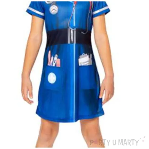 stroj dla dzieci pielegniarka eko niebieska amscan 98 104 cm