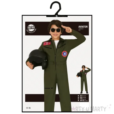 stroj dla dzieci pilot w kombinezonie zolnierz guirca 7 9 lat rozm 122 134 cm