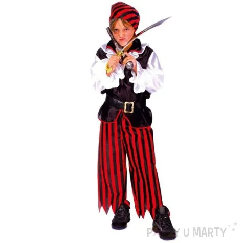 stroj dla dzieci pirat blackheart funnyfashion 134 140 cm