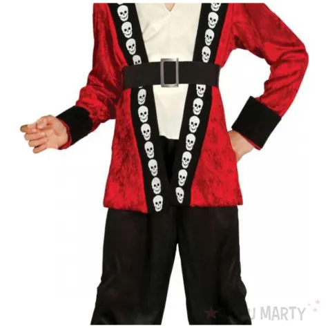 stroj dla dzieci pirat czerwono czarny guirca 5 6 lat