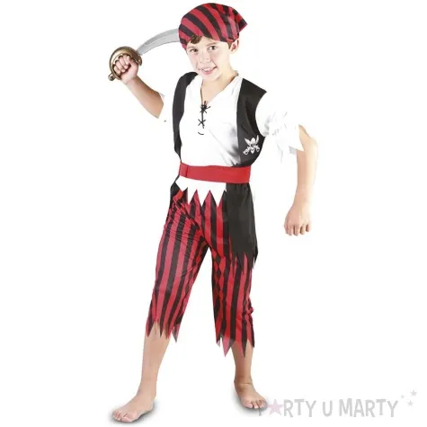 stroj dla dzieci pirat spodnie w paski fyasa 140 152 cm