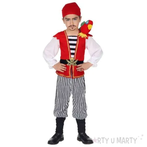 stroj dla dzieci pirat z papuga widmann 110 122 cm