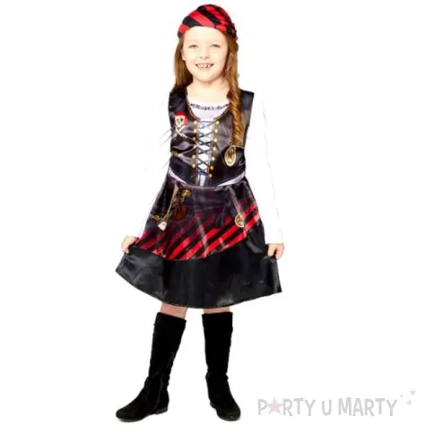 stroj dla dzieci piratka eko czarny amscan 116 120 cm