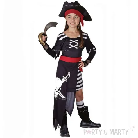 stroj dla dzieci piratka z czaszka roz 130 140