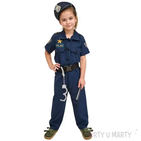 stroj dla dzieci policjant granatowy partydeco rozm 96 116 cm