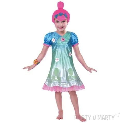 stroj dla dzieci poppy trols rozowy amscan 110 120 cm