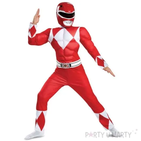 stroj dla dzieci power rangers czerwony disguise costumes rozm 128 136