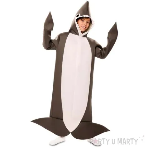 stroj dla dzieci rekin szary fyasa 140 152 cm