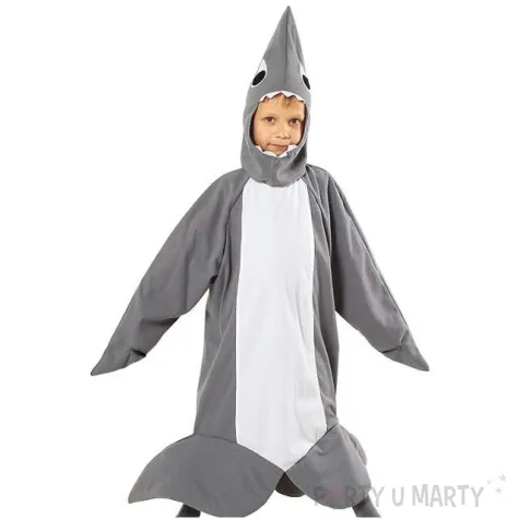 stroj dla dzieci rekinek szary kraszek rozm 122 128 cm