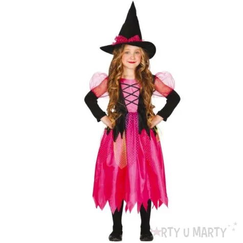 stroj dla dzieci rozowa czarownica guirca rozm 10 12 lat