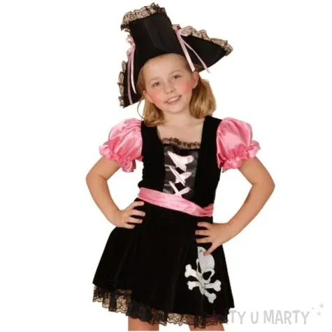 stroj dla dzieci rozowa piratka rozm 110 120 cm