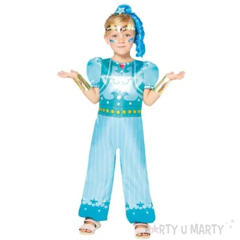 stroj dla dzieci shimmer i shine blekitny amscan 128 140 cm