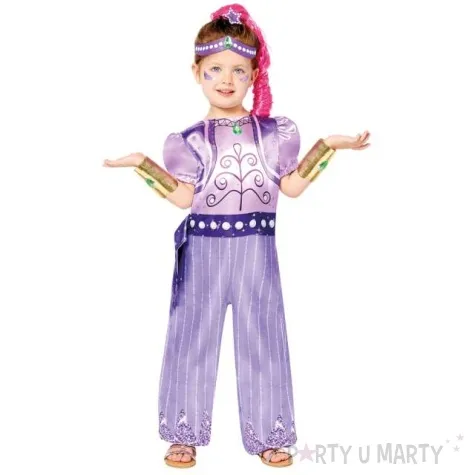 stroj dla dzieci shimmer i shine fioletowy amscan 104 116 cm