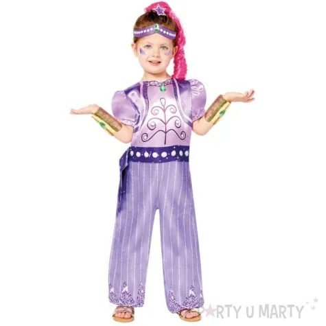 stroj dla dzieci shimmer i shine fioletowy amscan 116 128 cm