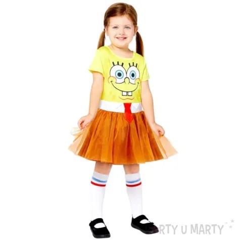 stroj dla dzieci spongebob kanciastoporty dziewczynka amscan rozm 104 116 cm