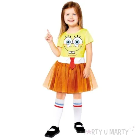 stroj dla dzieci spongebob kanciastoporty dziewczynka amscan rozm 128 140 cm