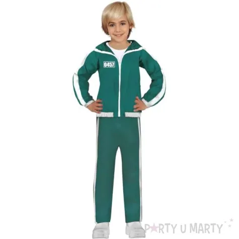 stroj dla dzieci sportowy dres squid chlopiecy zielony guirca rozm 122 134 cm