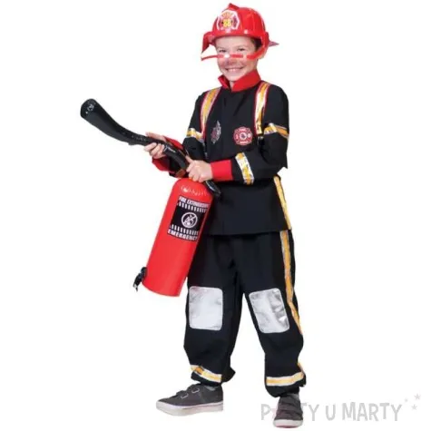 stroj dla dzieci strazak czarny funny fashion 116 cm