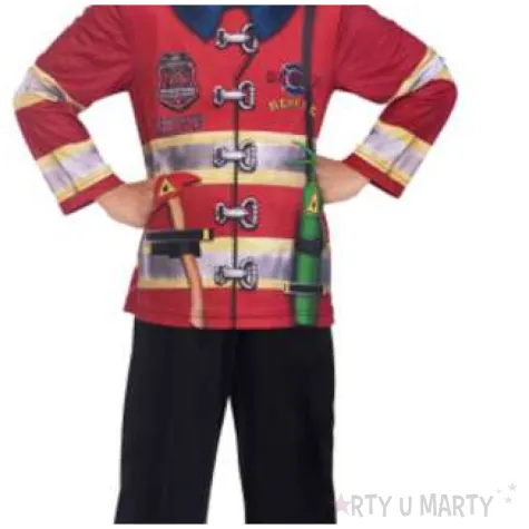 stroj dla dzieci strazak eko w kasku bordowy amscan 104 116 cm