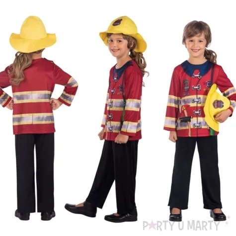 stroj dla dzieci strazak eko w kasku bordowy amscan 98 104 cm