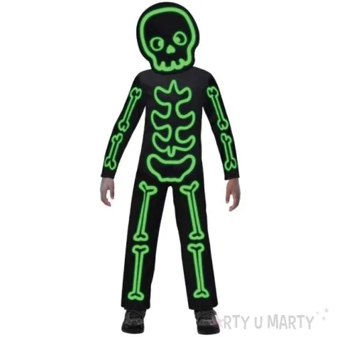 stroj dla dzieci swiecacy szkielet zielony amscan 10 12 lat