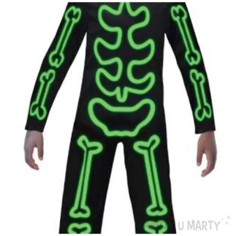 stroj dla dzieci swiecacy szkielet zielony amscan 140 150 cm