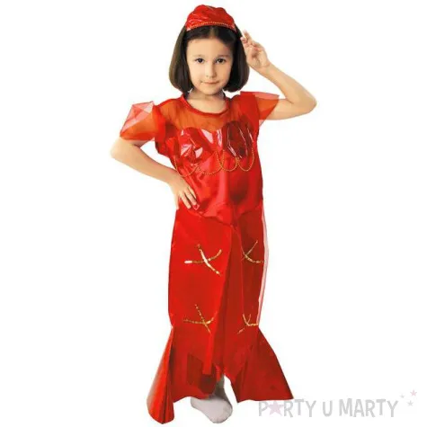 stroj dla dzieci syrenka czerwona kraszek rozm 98 104 cm