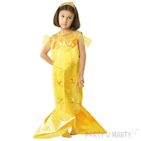 stroj dla dzieci syrenka zolta kraszek rozm 134 140 cm