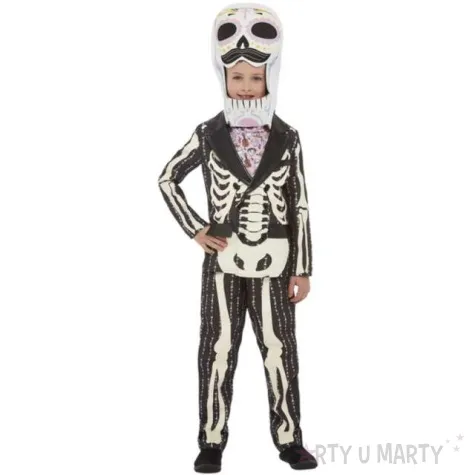stroj dla dzieci szkielet elegant swieto zmarlych smiffys rozm 116 128 cm