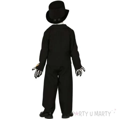 stroj dla dzieci szkielet w garniturze czarny guirca rozm 122 134 cm