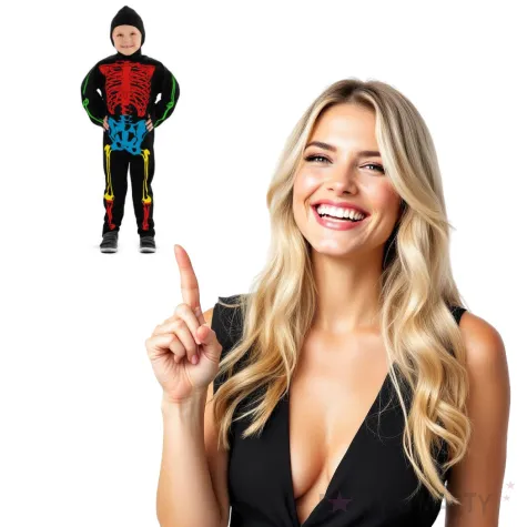 stroj dla dzieci szkieletor wielokolorowy folat rozm 6 8 lat