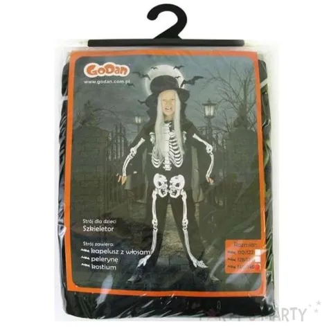 stroj dla dzieci szkieletor z peleryna 140 146