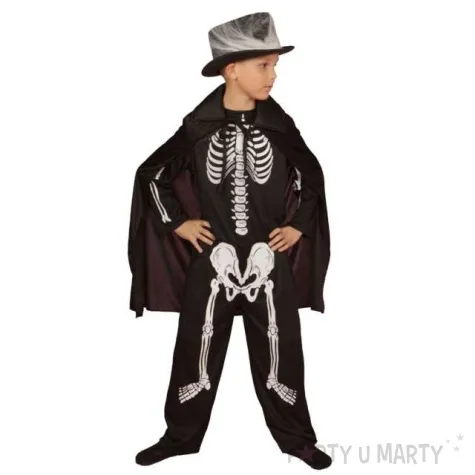 stroj dla dzieci szkieletor z peleryna partytino 98 104 cm