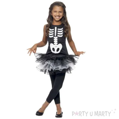 stroj dla dzieci szkieletorka tutu czarno bialy smiffys rozm 116 128 cm