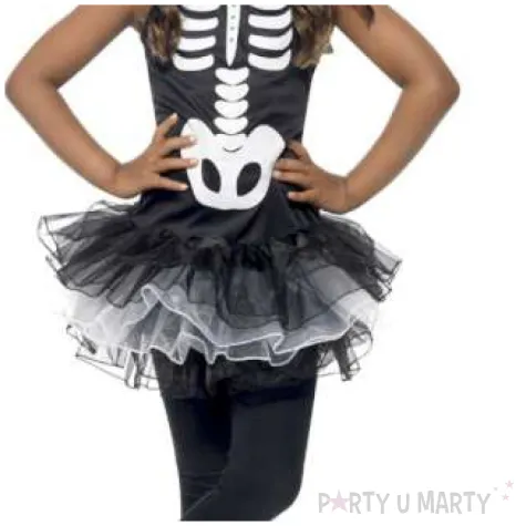 stroj dla dzieci szkieletorka tutu czarno bialy smiffys rozm 130 140 cm