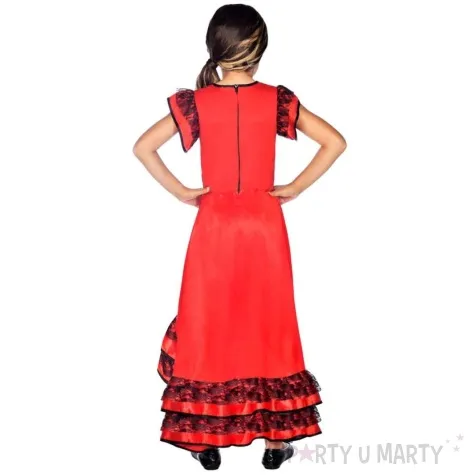 stroj dla dzieci tancerka flamenco czerwony amscan rozm 128 140 cm