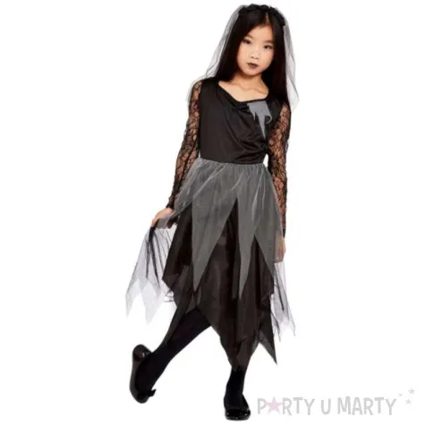 stroj dla dzieci upiorna panna mloda czarny smiffys rozm 130 140 cm