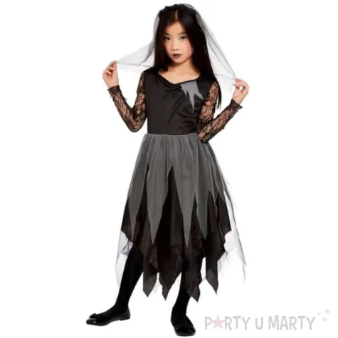 stroj dla dzieci upiorna panna mloda czarny smiffys rozm 146 158 cm