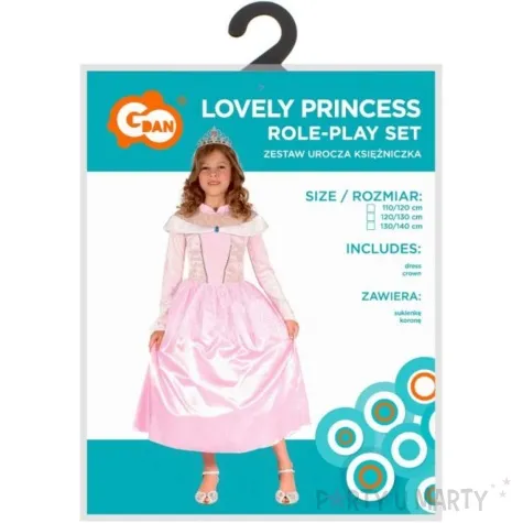stroj dla dzieci urocza ksiezniczka rozowy jasny godan 110 120 cm