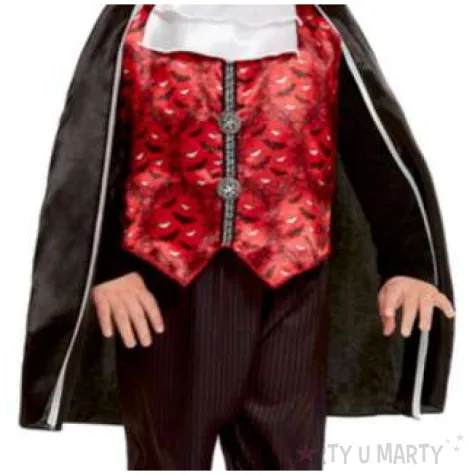 stroj dla dzieci wampir dracula czarno czerwony smiffys 3 4 lata