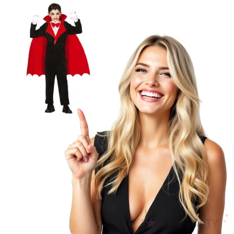 stroj dla dzieci wampir drakula czarno czerwony guirca rozm 5 6 lata