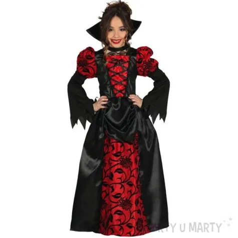 stroj dla dzieci wampir dziecko czarno czerwony guirca rozm 110 116 cm