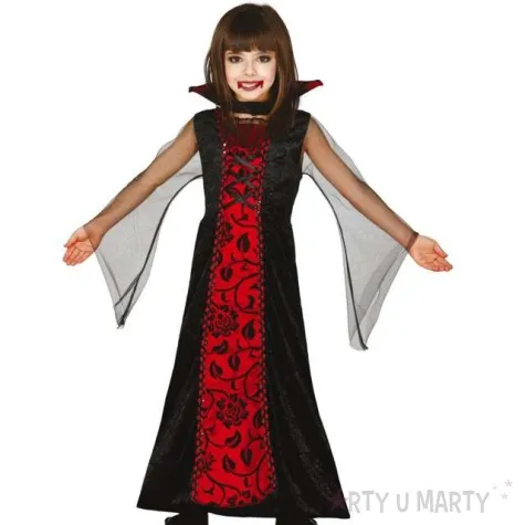 stroj dla dzieci wampir hrabiny czarno czerwony guirca 3 4 lata