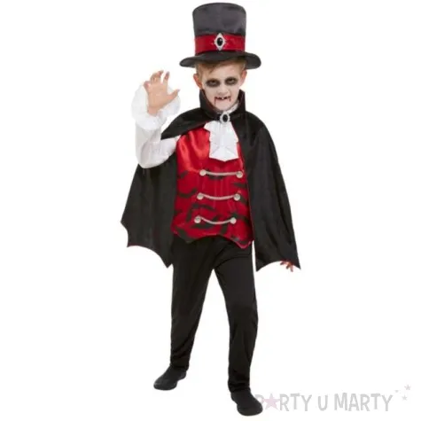 stroj dla dzieci wampir peleryna czarno czerwony smiffys rozm 146 158 cm