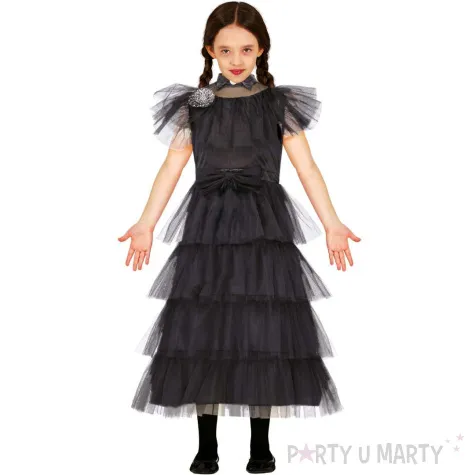 stroj dla dzieci wednesday addams czarny guirca 110 116 cm