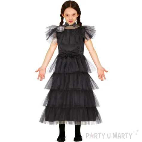 stroj dla dzieci wednesday addams czarny guirca 122 134 cm